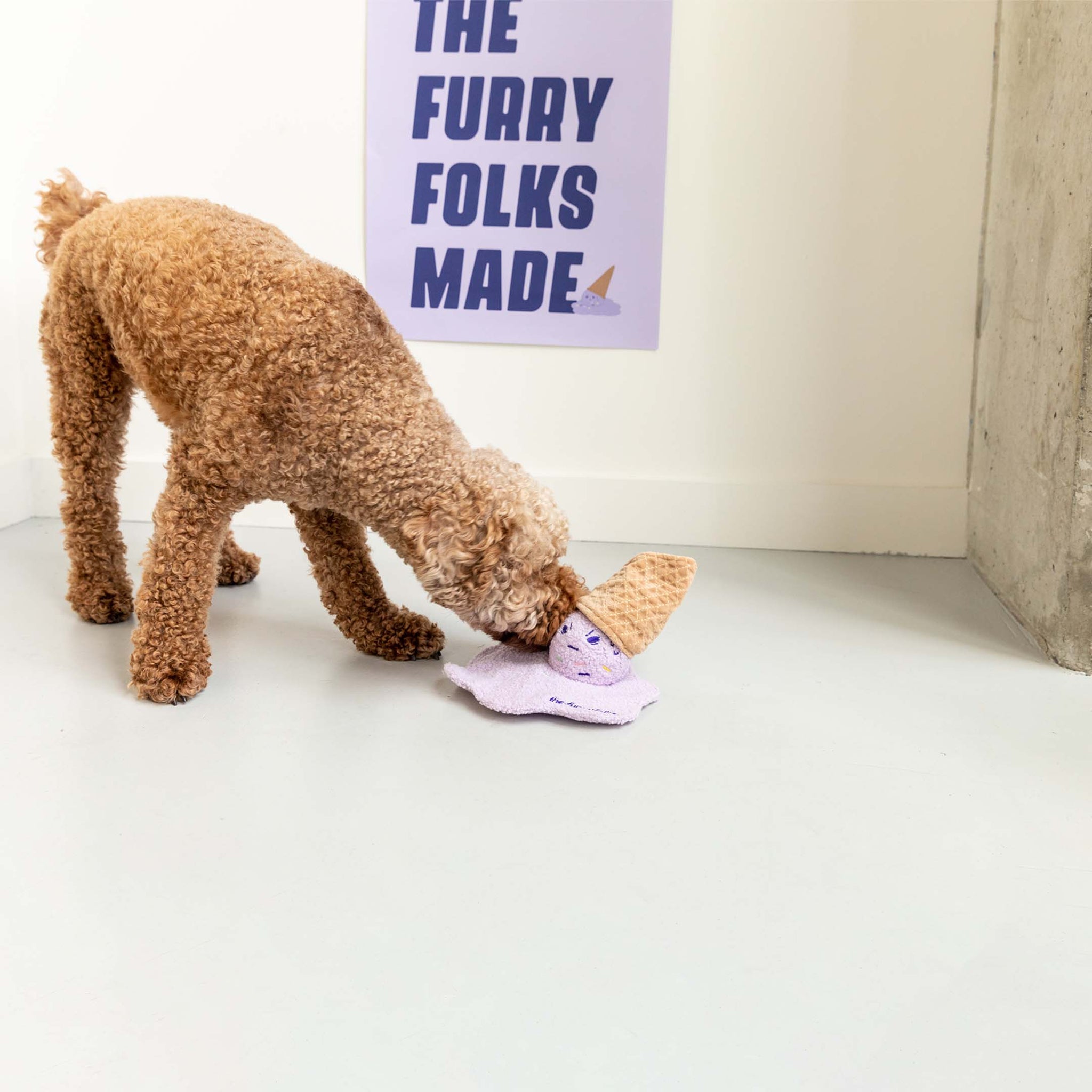 i-scream Dog Enrichment Toy: Hide Treats for Ultimate Nosework Fun. Enjoy Playtime with Big Spiky Squeaker for Extra Entertainment