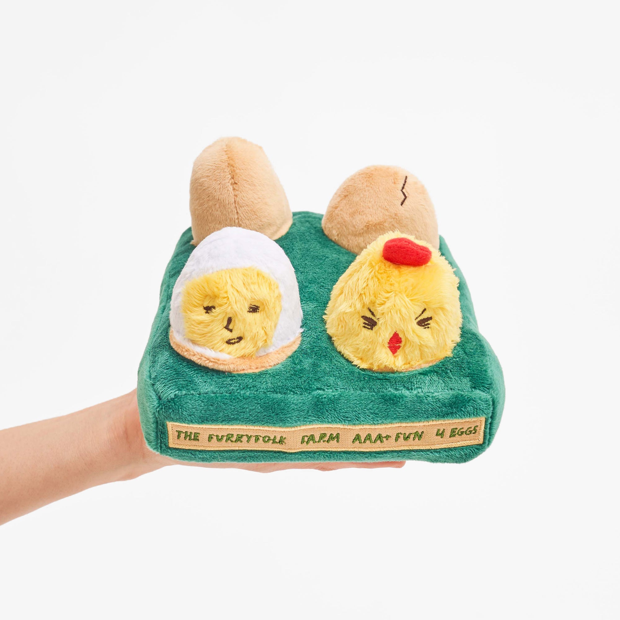 Plush Dog Toy Set with Squeaky Eggs and Chickens for Fun and Training.